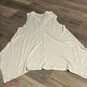 Tan Asymmetrical Sleeveless Tunic Top 💥